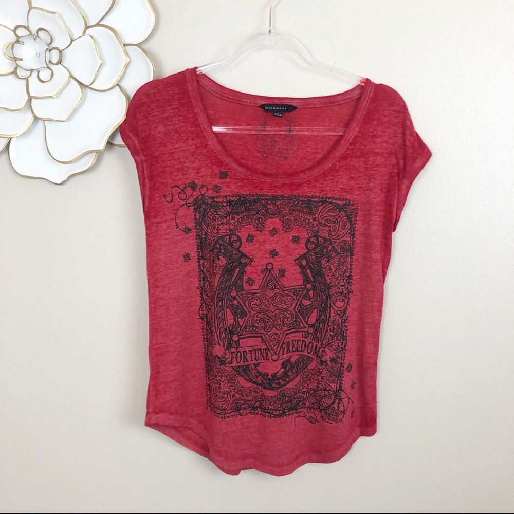 Rock and Republic graphic tee in red